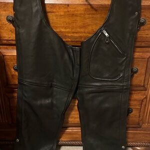 BNWOT XS Black leather riding chaps